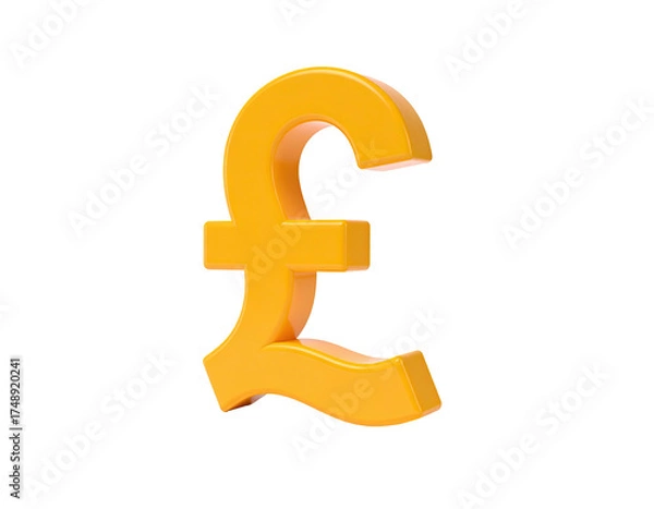 Obraz Golden, three-dimensional currency symbol against a dark, empty backdrop