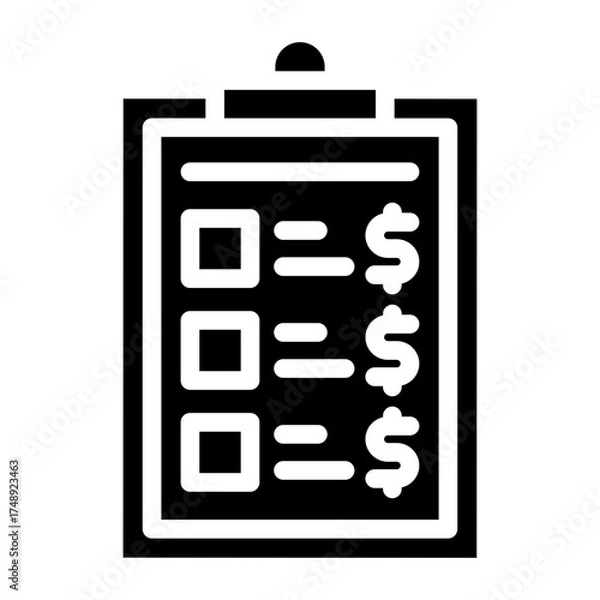 Obraz price list icon