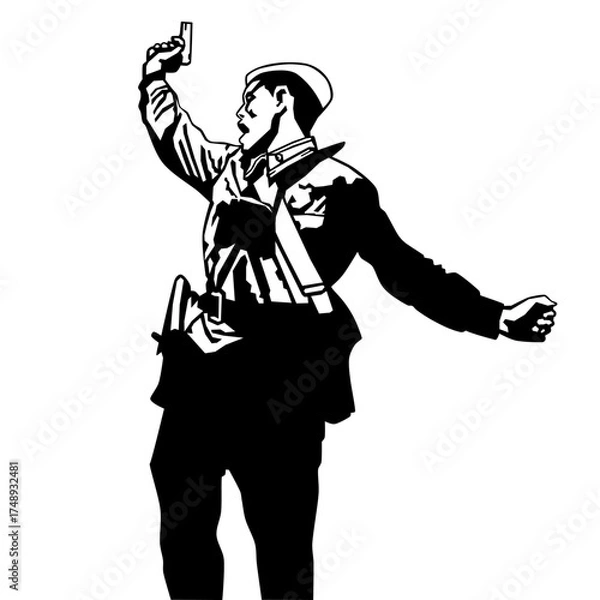 Obraz Soldier world war 2 holding a gun