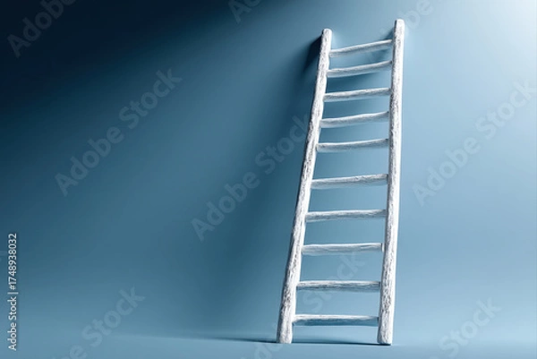 Fototapeta Geometric ladder illustrating progression from closed to open questions with inquiry icon