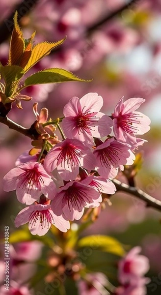Fototapeta Delicate Cherry Blossoms in Full Bloom - A Springtime Delight.