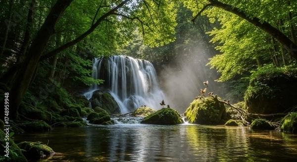 Obraz waterfall in the forest