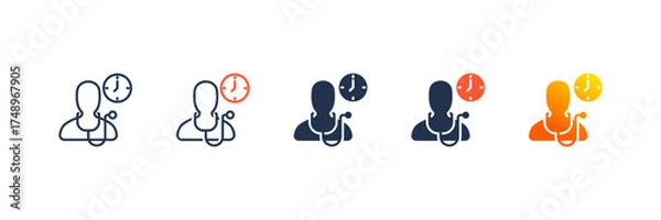 Obraz Doctor Visit icon set multiple style collection