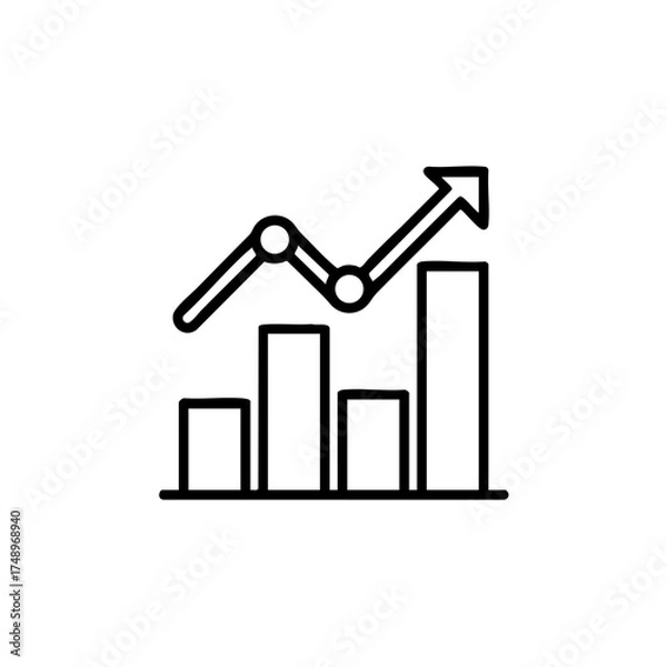 Fototapeta Business Growth Chart – Data Analytics and Finance Vector Icon
