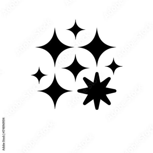 Fototapeta Starburst Cluster – Minimal Sparkle and Shine Vector Icon