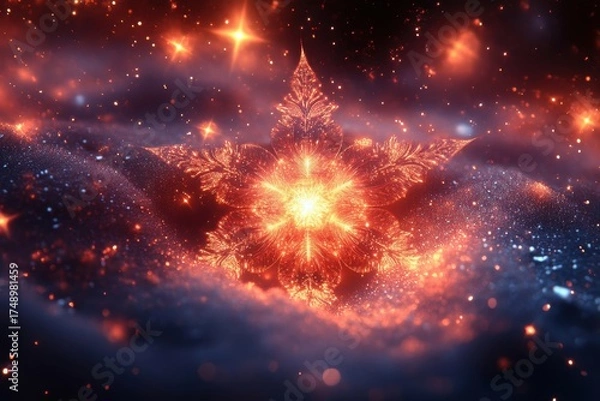 Fototapeta Snowflaker swirling gracefully in the sky.