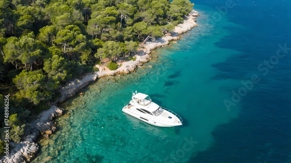 Fototapeta woman relaxing in the pool