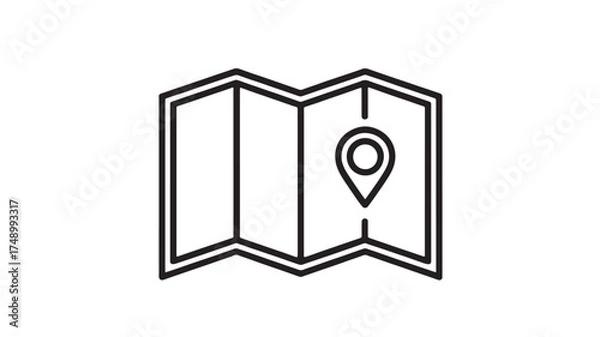 Obraz Open map with a location pin showing a destination