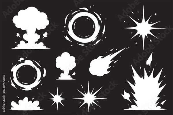 Fototapeta Explosion and Impact Vector Effects Pack