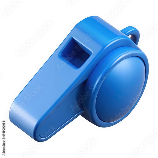 Fototapeta Blue whistle isolated on transparent background