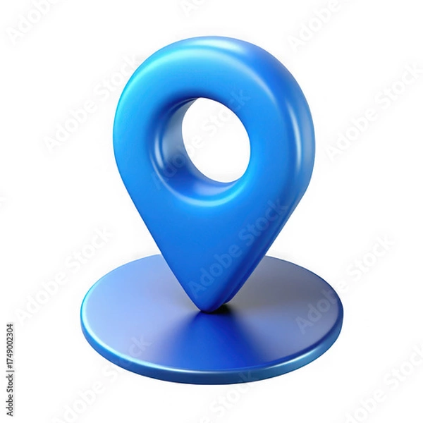 Fototapeta Blue location pin icon isolated on transparent background