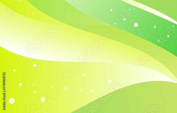 Fototapeta Green gradient abstract wave background with fresh light and smooth curved 