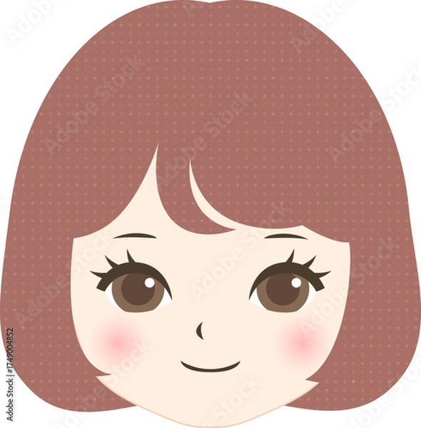 Obraz 正面を向いた若い女性