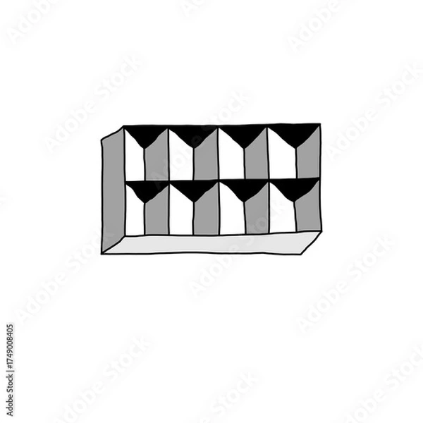 Obraz hand-drawn-3d-geometric-grid-optical-illusion