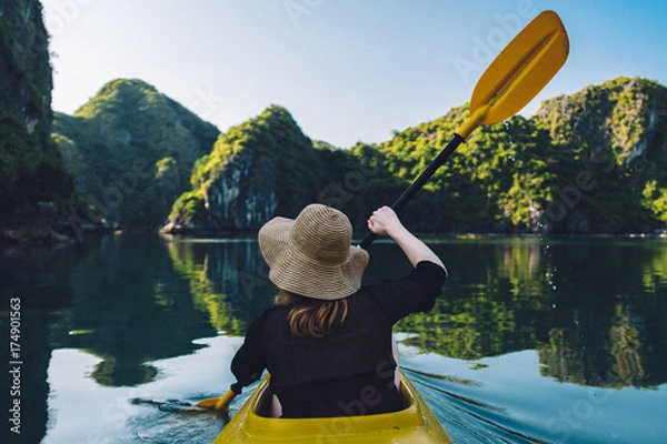 Obraz Woman in a Kayak in Vietnam