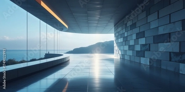 Obraz Modern Architectural Space with Ocean View