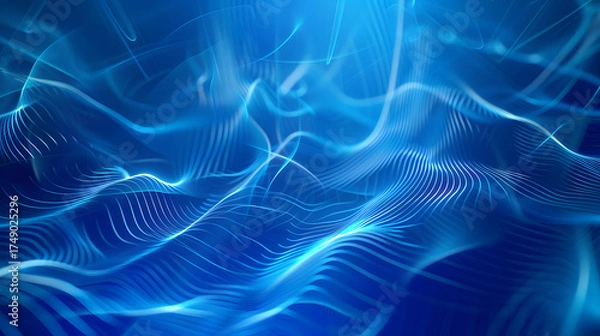 Obraz Abstract blue wave patterns