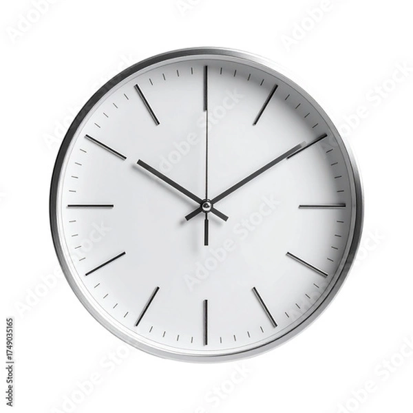 Fototapeta Elegant Minimalist Clock on Transparent Background Timekeeping Simplicity
