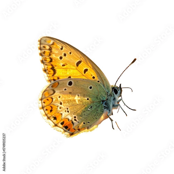 Fototapeta Detailed Butterfly Close-Up on Transparent Background A Vibrant Insect Study