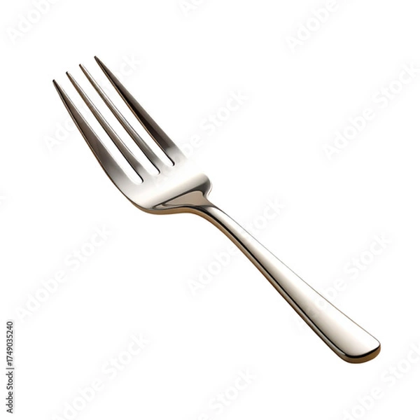 Fototapeta Silver Fork Isolated on Transparent Background