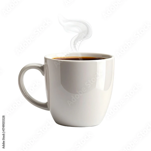 Fototapeta Hot Coffee Mug on Transparent Background