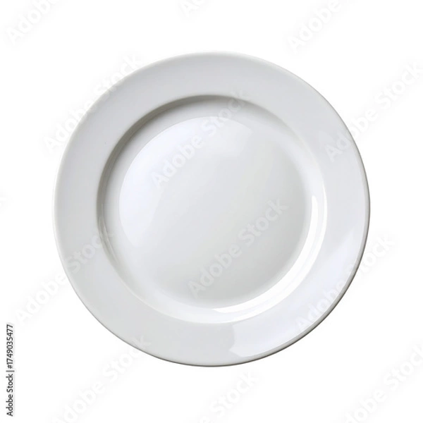 Fototapeta Empty White Plate on Transparent Background for Culinary Presentations