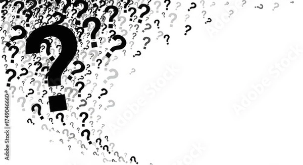 Fototapeta Floating Question Marks A Conceptual Illustration of Uncertainty and Inquiry