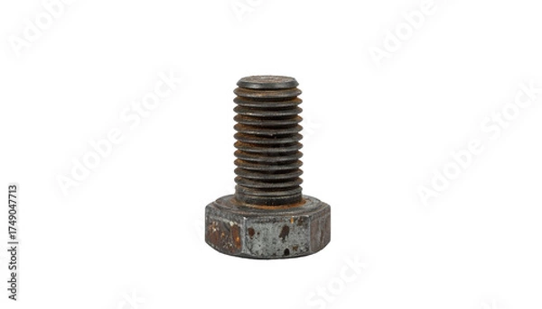 Obraz Rusty weathered bolt on black