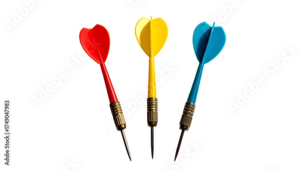 Obraz Three darts arranged on black
