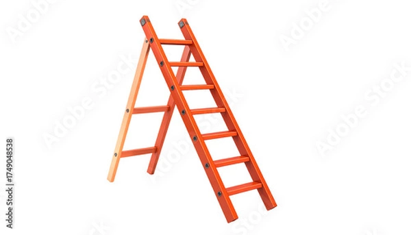 Obraz Upright, open orange ladder