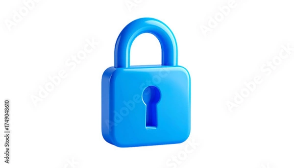 Obraz Blue, 3D, simple, closed padlock