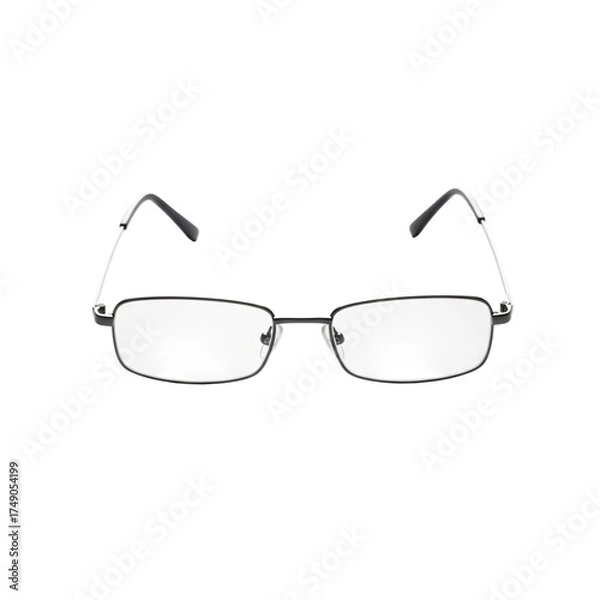 Obraz Elegant Spectacles with Thin Frame on Transparent Background
