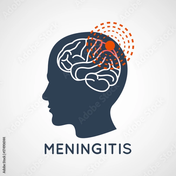 Obraz MENINGITIS logo vector icon design illustration