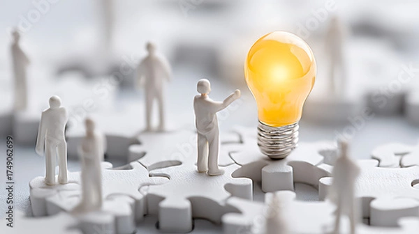 Fototapeta Innovative idea generation office workspace digital art collaborative environment close-up view conceptual inspiration