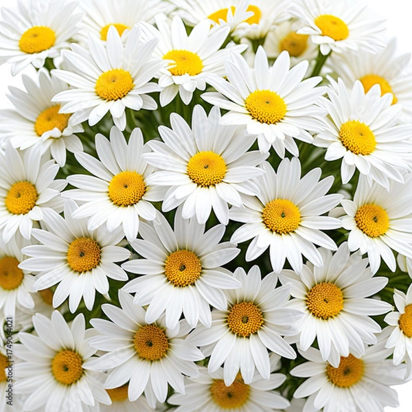 Obraz Bunch of beautiful daisy flowers with white petals and yellow centers