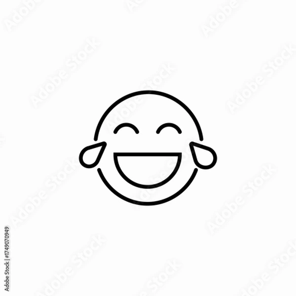 Obraz face laughing crying icon sign vector