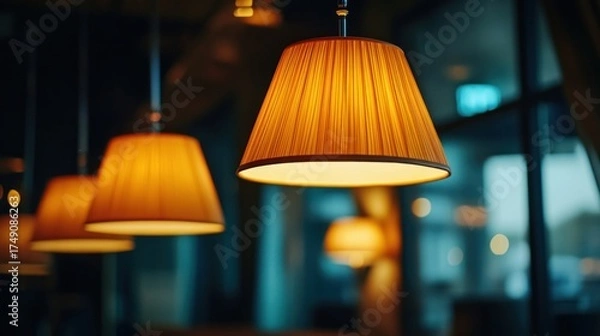 Fototapeta Warm cafe lighting