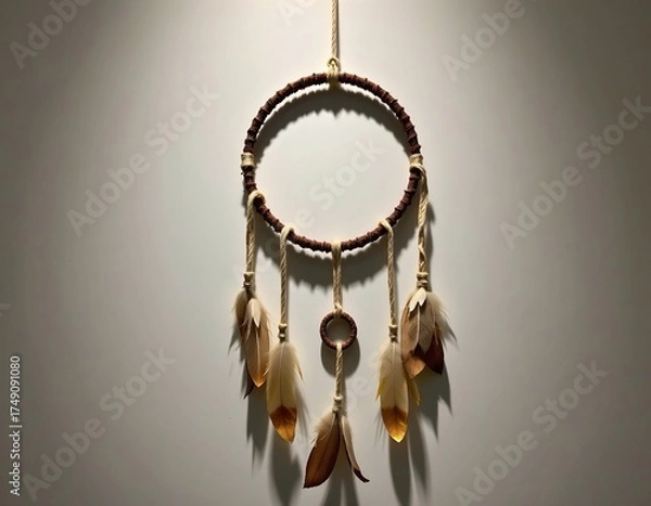 Fototapeta Handcrafted Hanging Decor with Feathers and Woven Details