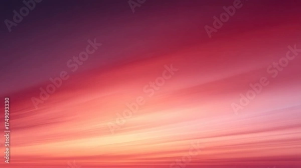 Fototapeta A mesmerizing gradient of pink and purple hues fills the sky, creating a serene and calming atmosphere.