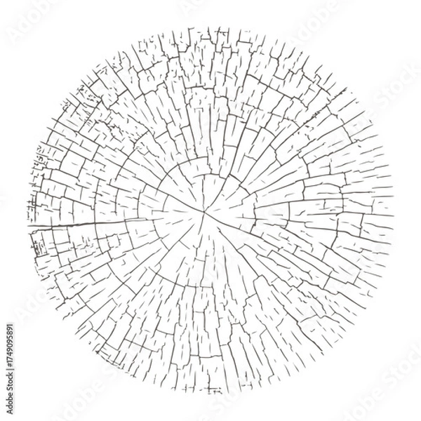 Obraz Cracked wooden log end texture