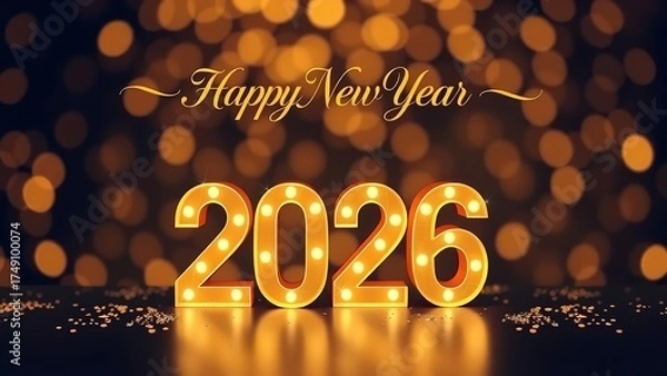 Obraz Sparkling Fireworks Display for New Year 2026