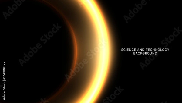Fototapeta Glowing Solar Eclipse Gradient Background – Futuristic Science and Technology Banner with Light Ring Effect