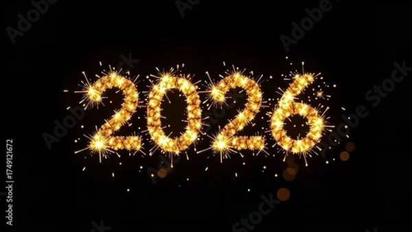 Obraz White Number 2026 on Snow Happy New Year Christmas Postcard