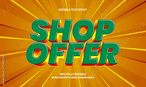 Fototapeta shop offer editable text effect
