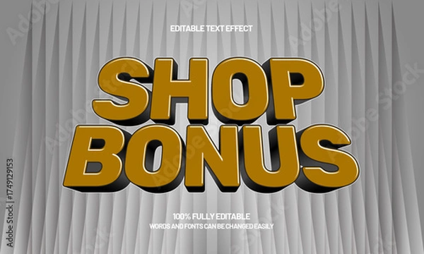 Fototapeta shop bonus editable text effect