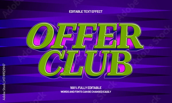 Fototapeta offer club editable text effect