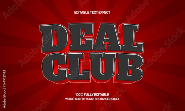 Fototapeta deal club editable text effect