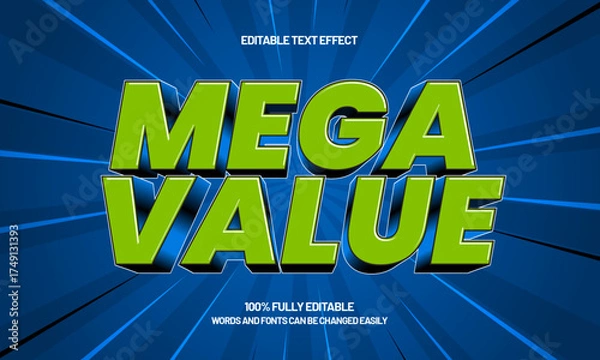 Fototapeta mega value editable text effect