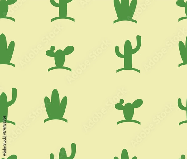 Obraz design vector art seamless pattern with green cactus image