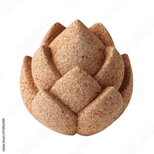 Fototapeta Cork Lotus Sculpture on Black Background